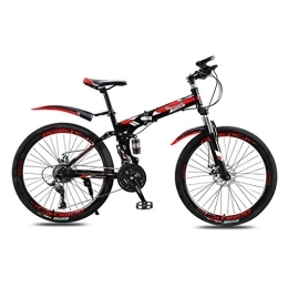 YICOL Folding Bike YICOL Mountain Bike for Adult Teens, 24-inch Folding Bicycle with Dual Disc Brake, Bike Pump and Lock Included