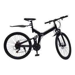 YISSALE  YISSALE Folding Mountain Bike MTB Bicycle Road 26 Inches Wheel 21 Speed Full Suspension Disc Brake Bike Load 150 Kg