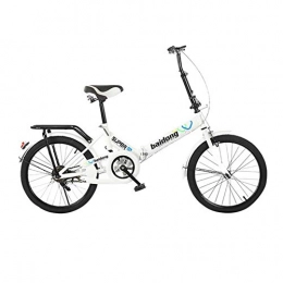 Yiwu Small Folding Bike Adult Student Bicycle 20 Inch Carbon Fiber Bike Foldable Mini Carbon City Bike Folding Portable Bicycle (Color : White)
