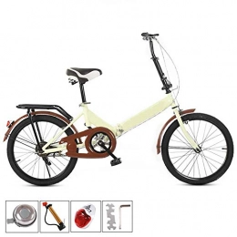 YOUSR Bike YOUSR 20" Foldable Bicycle, Children's Bicycle, Double Brake Non-Slip, with Rear Seat, Suitable for Child 1Gray