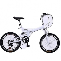 YOUSR 20-inch Folding Bike - Adult Folding Bike - Free Installation Folding Bike Mountain Bike Adult Car White