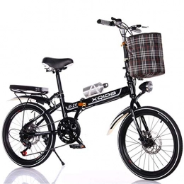 YOUSR Bike YOUSR 20 Inch Folding Bike Circuit - Men and Women Bicycle - Disc Brakes Adult Ultralight Children Student Portable with Small Bicycle Black 20inchspokewheel