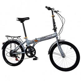 YOUSR Bike YOUSR 20 Inch Folding Bike Shifting, Folding Bike with Variable Speed Men, and Women's Bicycle Ultralight Portable Folding Leisure Bicycle, Adult Gray