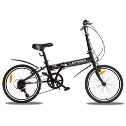 YOUSR Folding Bike YOUSR Foldable Folding Bike for Men and Women - Folding Bicycle with Variable Speed 20-Inch Folding Bicycle for Adult Student with Small Wheel. Ultralight Black