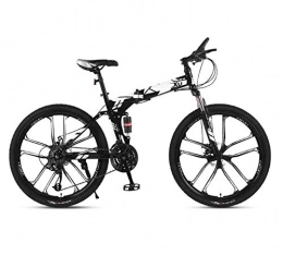 YOUSR Bike YOUSR Foldable Mountain Bike, Adult Bicycle, 24 Speed Offroad Variable Speed Race, 26 Inch Damper Disc Brakes B