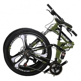 YOUSR Bike YOUSR Mountain Bike 21 Speed Steel Frame 26 Inches Wheels Dual Suspension Folding Bike