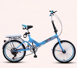YPLDM Folding Bike YPLDM Durable bicycles, mountain bikes, 20-inch folding bicycles, student bicycles, single-speed disc brakes, adult compact foldable bicycles, Blue