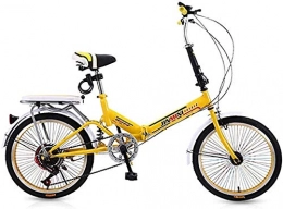 YPLDM Bike YPLDM Durable bicycles, mountain bikes, 20-inch folding bicycles, student bicycles, single-speed disc brakes, adult compact foldable bicycles, Yellow