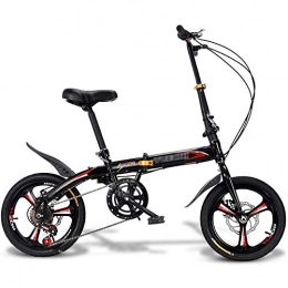 YSHUAI Bike YSHUAI Folding Bike, Light Folding Bike 16 Inch 7 Gear Shock Absorber Bike, Leisure Folding Bikes, Folding Bicycle for Adult Men And Women - Maximum Load: 150 Kg, Black
