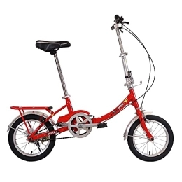 YUEGOO Bike YUEGOO Foldable Bicycle Lightweight Alloy Folding Bicycle City Commuter Variable Speed Bike, with Colorful Wheel, City Compact Urban Commuters / Red / 14Inch