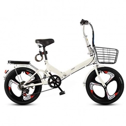 YUHT Folding Bike YUHT 20-inch Wheel Folding Bike Shock-Absorbing Off-Road Mountain Bike Male And Female Adult Lady Bike Great For Urban Riding And Commuting (Color : White) Unicycle