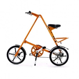 YUN&BO Folding Bike YUN&BO Folding Bike, Mini Bicycle One Second Folding Portable Shock-Absorbing Bicycle, for Work School Commute Fast Folding Bicycle, Orange, 16 inches