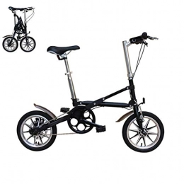 YUN&BO Folding Bike YUN&BO Folding Bike, Portable Disc Brake Single Variable Speed, Male And Female Children Bicycle Mini Folding Portable Bicycle, Black, 16 inches