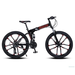 YUNLILI Bike YUNLILI Multi-purpose 26 In Foldable Mountain Bike High Carbon Steel Frame 21 / 24 / 27 Speed Foldable MTB Front Suspension Bike For Adults Mens Womens (Color : Black, Size : 27 Speed)