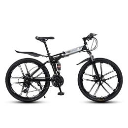 YUNLILI Folding Bike YUNLILI Multi-purpose Folding Mountain Bike 21 Speed Bicycle 26 Inches Mens MTB Disc Brakes Bicycle For Adults Mens Womens (Color : Black, Size : 27 Speed)