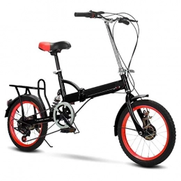 Yunyisujiao Folding Bike Yunyisujiao 16 inch folding bike bike, mini folding bike fully mountain bike, different speed city bike foldable bike frame made of carbon steel / front and rear brake (Color : Black)