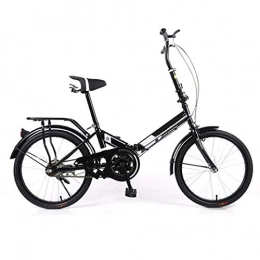 Yunyisujiao Bike Yunyisujiao 20 Inch Lightweight Alloy Folding City Bike Bicycle, 6 Speed Variable Speed Shock Absorber Bicycle Portable Folding Bicycle (Color : Black)