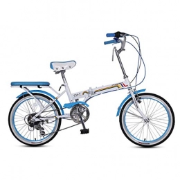 Yunyisujiao Bike Yunyisujiao Bicycle Folding Bicycle Unisex 16 Inch Small Wheel Bicycle Portable 7 Speed Bicycle (Color : BLUE, Size : 150 * 30 * 65CM)