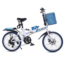 Yunyisujiao Bike Yunyisujiao Bicycle Speed Folding Bike 20 Inch Adult Students Ultra Light Portable Disc Brakes Shock Men And Women Type Mini Mountain Bike (Color : BLACK, Size : 150 * 30 * 100CM)