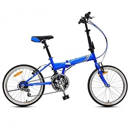 Yunyisujiao Folding Bike Yunyisujiao Compact urban bike, 21-speed zoom 20-inch commuter Lightweight folding bike Shock absorption for men, women, easily foldable leisure bike (Color : Blue)