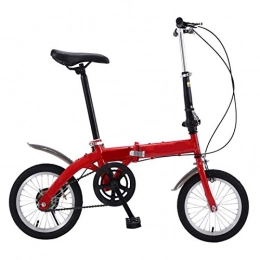Yunyisujiao Bike Yunyisujiao Premium Folding Bike In 14 Inch, Lightweight Mini Folding Bike Small, Portable Bike Adult Student, Lightweight Mini Folding Bike Variable Speed Bike (Color : Red)
