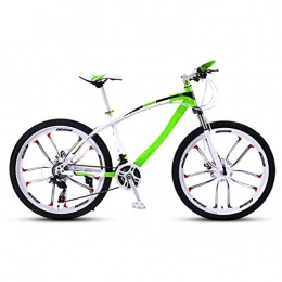 Yunyisujiao Bike Yunyisujiao Road Bicycle, 24 / 26-inch Folding Mountain Bikes, Bicycle Full Suspension MTB, Men And Women Portable Adult Bicycle (Color : Green, Size : 24)