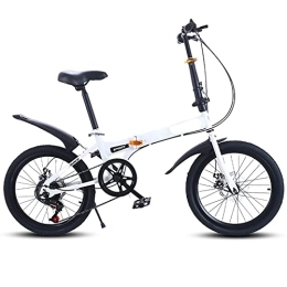 YUNZHIDUAN Folding Bike YUNZHIDUAN 20” Folding Bike, 7-Speed ​​City Foldable Mini Compact Bicycle, Lightweight Urban Commuters Cycle, Dual Disc Brake, for Adults Women / Men / Student / Teen / Office Worker