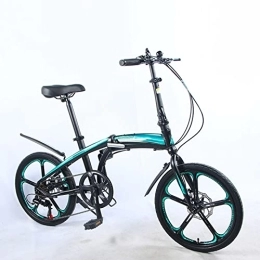 YUNZHIDUAN Folding Bike YUNZHIDUAN 20in Folding Bike, Foldable Bicycle for Adult Student, Lightweight Urban Commuters Cycle, Dual Disc Brakes Non-Slip, Aluminum Alloy Frame, 7-Speed