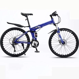 YXGLL Bike YXGLL 26inch Mountain Bike Folding Bicycle Aluminum Alloy Students Variable Speed Off-road Shock-absorbing Bicycles (blue 27 speed)