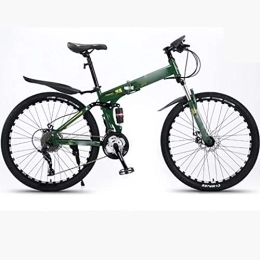 YXGLL Bike YXGLL 26inch Mountain Bike Folding Bicycle Aluminum Alloy Students Variable Speed Off-road Shock-absorbing Bicycles (green 30 speed)