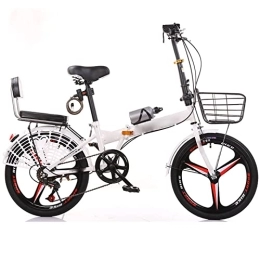 YXGLL Bike YXGLL Folding Bicycle 20 / 22 Inch Variable Speed Work Student Adult Ultra-light Portable Bicycle (white 20inch)