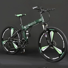 YXGLL Folding Bike YXGLL Mountain Bike 24 / 26 Inch Adult Folding Off-road 24 / 27 Variable Speed Male and Female Student Bicycle (green 24)