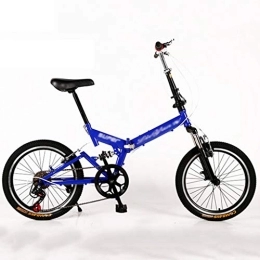 YYSD Folding Bike YYSD 20 Inch Folding Bike for Adult Men and Women Teens, Mini Lightweight Variable Speed Foldable Bicycle, Double Disc Brake, for Student Office Worker Urban Environment