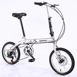 YYSD Folding Bike YYSD 6 Speed Folding Bikes Adult Student Portable Comfort Ultra Light Bicycle with Double Disc Brakes, Damping Bicycle
