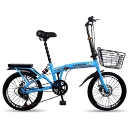 YYSD Folding Bike YYSD Folding Bicycle 20 Inch Men and Women Ultra Light 6 Variable Speed Shock Absorber Bicycle Double Disc Brake Student City Casual Bike