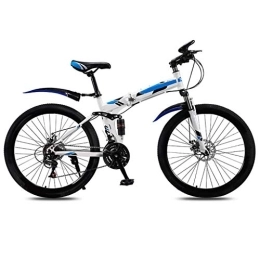 YZ-YUAN  YZ-YUAN Outdoor Sports Folding Mountain Bike Bicycle For Men And Women Adult Variable Speed Double Shock Absorber Adult Student Ultra Light Portable Road Bicycle(21 / 24 / 27 Speed), 24 / 26 Inch Wheel