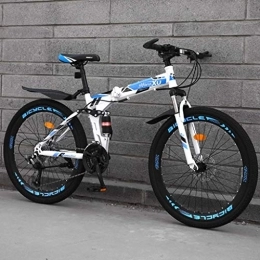 YZ-YUAN  YZ-YUAN Outdoor Sports Shock Speed Mountain Bike Bicycle Double Brake Folding Bike 24 / 26 Inch Wheel Dual Disc Brakes Men's Mountain Bike (21 / 24 / 27 / 30 Variable Speed) (Color : C-24in, Size : 24 speed