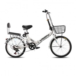 ZBL Folding Bike ZBL 20" Lightweight Folding Bicycle City Bicycle Adult Light Shock Absorber 6 Speed Bicycle Portable Commuter Bike
