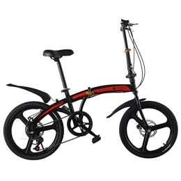 zcyg Folding Bike zcyg 20 Inch Mountain Bike, Foldable Bike, For Women Womens Ladies Bike, Mens Bicycle(Size:20inch, Color:Black)