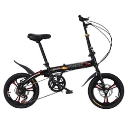 ZDXC Bike ZDXC 16 Inch Folding Bike, Lightweight Mini Small Portable Bicycle Adult Student Folding 6 Speed Bicycle Male and Female Bicycle City Bicycle