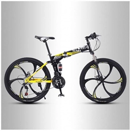 ZDZXC Folding Bike ZDZXC Mountain Folding Bicycle Variable Speed Integrated Wheel Double Shock Absorption 21 Speed 26 Inch Outroad Mountain Bike Ten Seconds to Fold for Easy Portability