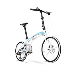ZDZXCMW Folding Bike ZDZXCMW Foldable Bicycle 20 Inch Aluminum Alloy One Wheel Folding Bike For Men And Women Bicycle Speed car Outdoor Travel Camping Bicycle, white