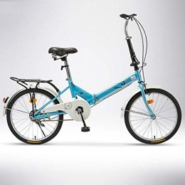 ZEIYUQI Folding Bike ZEIYUQI Bicycle for Women 20 Inch Foldable Ladies Bicycles Variable Speed Road Bike Suitable for Outdoor Riding, blue, Single speed A
