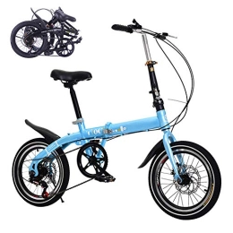 LZQBD Folding Bike ZENGQIANGJING 6-Speed Cycling Commuter Foldable Bicycle, Lightweight Outroad Mountain Bike for Students, Office Workers, Urban Environment And Commuting, Folding Size: 70×55CM, Expanded Size: 13