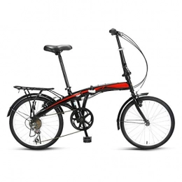 ZHANGAIGUO Folding Bike ZHANGAIGUO 20 Inch Folding Bicycle, Professional 7 Speed Gears - Women's Light Work Adult Adult Ultra Light Variable Speed Portable Adult Small Student Male Bicycle Folding Carrier Bicycle Bike