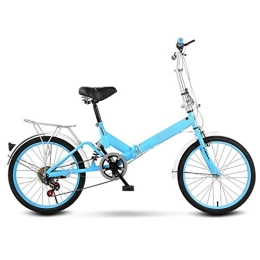 ZHANGAIGUO 26 Inch Folding Bicycle, Women'S Light Work Adult Ultra Light Variable Speed Portable Adult Small Student Male Bicycle Folding Carrier Bicycle Bike Blue
