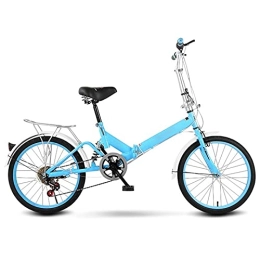 ZHANGAIGUO Bike ZHANGAIGUO 26 Inch Folding Bicycle, Women'S Light Work Adult Ultra Light Variable Speed Portable Adult Small Student Male Bicycle Folding Carrier Bicycle Bike (Color : Blue)