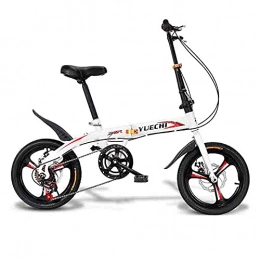 ZHANGOO Folding Bike ZHANGOO 7 Speed Shift, 130 Cm, Double Shock Absorber, Folding Bicycle, Double Disc Brake, Folding Automatic Adjustment Leisure Travel, Multicolor(Color:Red)