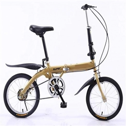 Zhangxiaowei Bike Zhangxiaowei Folding Bike-Lightweight Aluminum Frame for Children Men And Women Fold Bike16-Inch, Brass