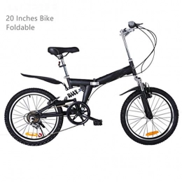 Zhangxiaowei Bike Zhangxiaowei Folding Bike-Lightweight Steel Frame for Children Men And Women Fold Bike20-Inch Bike, Black